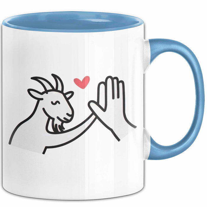 Ziegenbauer Ziegen Tier Tasse Geschenk Lustige Geschenkidee Spruch Blau Trendation