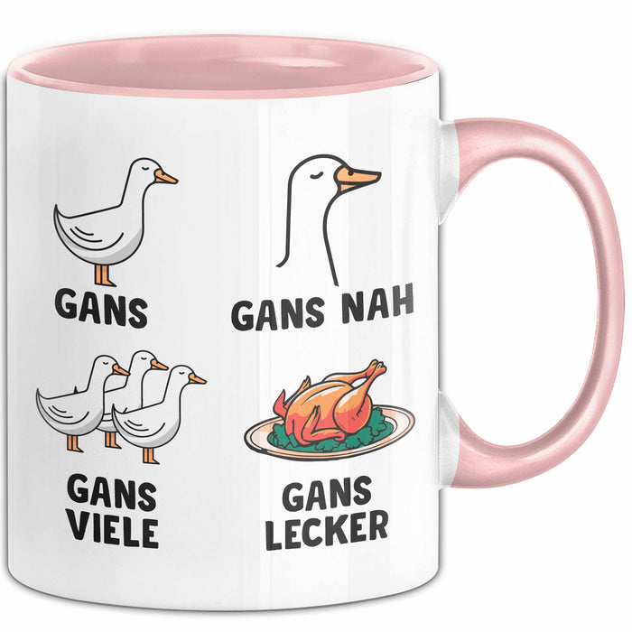 Gans Vogel Tasse Geschenk Lustige Geschenkidee Spruch Rosa Trendation