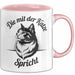 Katzenliebhaber Tasse Geschenk Spricht mit Katzen Katzenfan Rosa Trendation