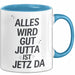 Jutta Tasse Geschenk Alles Ist Gut Jutta Ist Jetz Da Geschenkidee Becher mit Name Blau Trendation