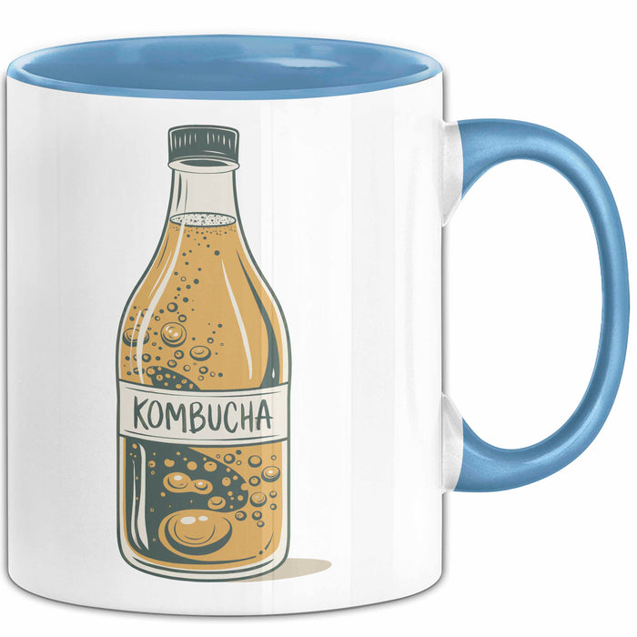 Kombucha Trinker Tasse Geschenkidee Darmgesundheit Liebhaber Blau Trendation