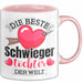 Schwiegertochter Tasse Geschenk Die Beste Schwiegertochter Der Welt Geschenkidee Becher Rosa Trendation