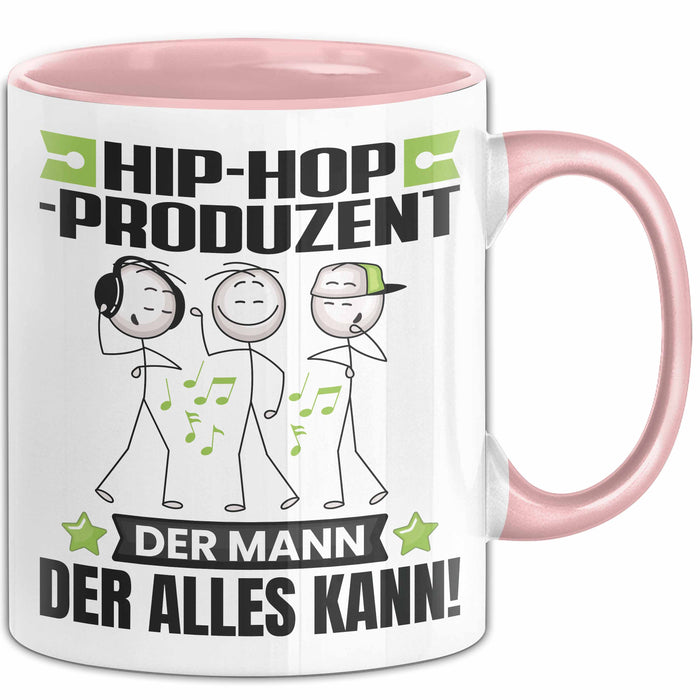 Hip-Hop-Produzent Tasse Geschenk für Hip-Hop-Produzent Der Mann Der Alles Kann Geschenkidee zum Geburtstag Rosa Trendation