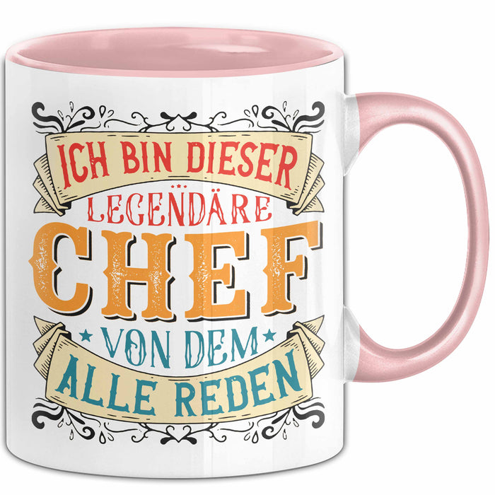 Büroarbeit Kollege Chef Tasse Geschenk Lustige Geschenkidee Spruch Ich Bin Dieser Legendäre Chef Von Dem Alle Reden Rosa Trendation