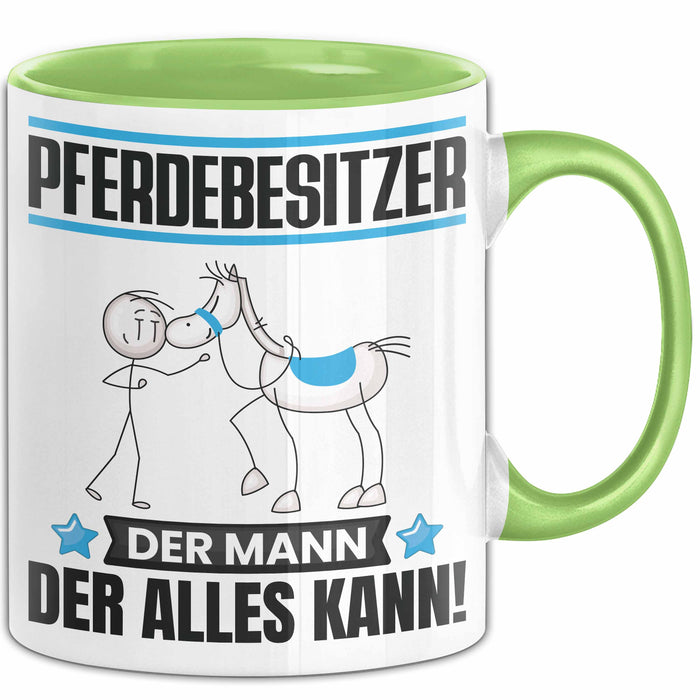 Pferdebesitzer Tasse Geschenk für Pferdebesitzer Der Mann Der Alles Kann Geschenkidee zum Geburtstag Grün Trendation