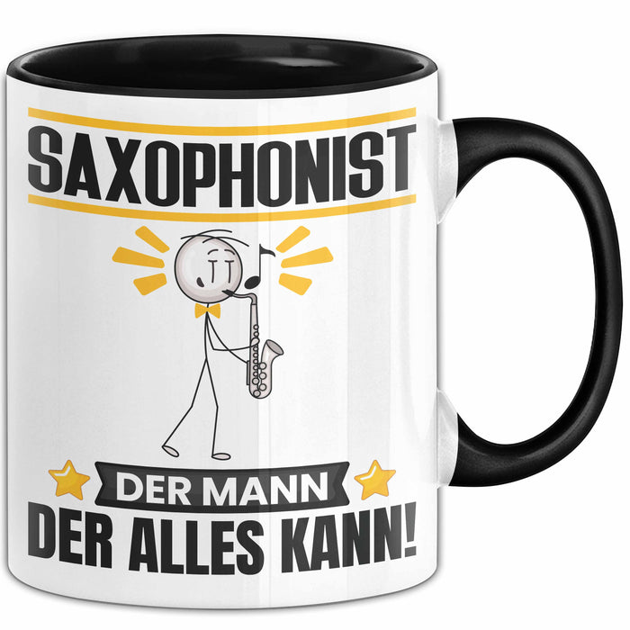 Saxophonist Tasse Geschenk für Saxophonist Der Mann Der Alles Kann Geschenkidee zum Geburtstag Schwarz Trendation