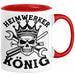 Heimwerker Geschenk Tassen Partner-Tassen Kaffee-Becher Heimwerker König Männer Rot Trendation