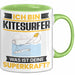 Kitesurfer Tasse Geschenk für Kitesurfer Geburtstag Lustiger Spruch Kaffee-Becher Was Ist Deine Superkraft Grün Trendation