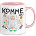 Schaf Tier Bauer Tasse Becher Geschenk Lustige Geschenkidee Spruch Komme Was Wolle Ich Schaf Das Rosa Trendation