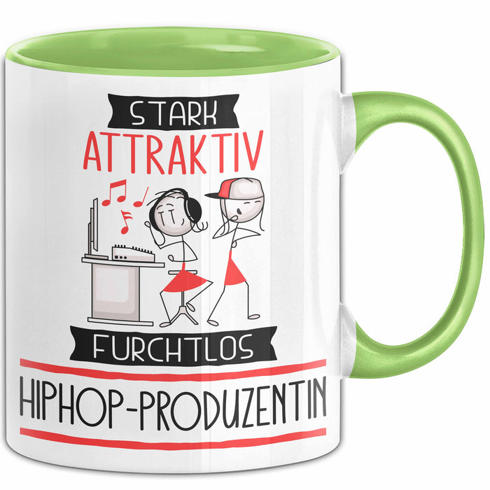 Hiphop-Produzentin Tasse Geschenk Becher Stark Attraktiv Furchtlos Hiphop-Produzentin Lustige Geschenkidee Grün Trendation
