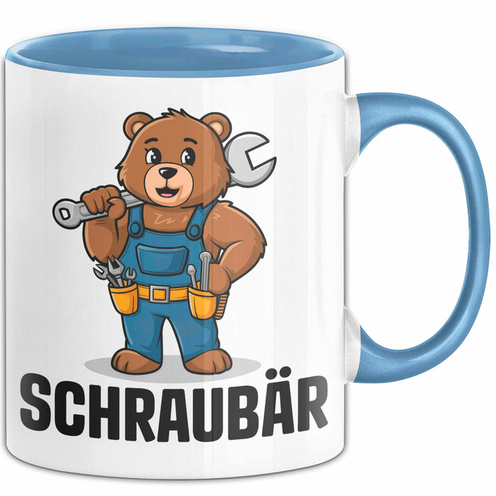 Auto Kfz Mechaniker Tasse Geschenk Lustige Geschenkidee Spruch Schraubar Blau Trendation