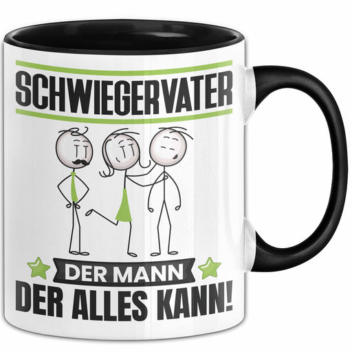 Schwiegervater Tasse Geschenk für Schwiegervater Der Mann Der Alles Kann Geschenkidee zum Geburtstag Schwarz Trendation