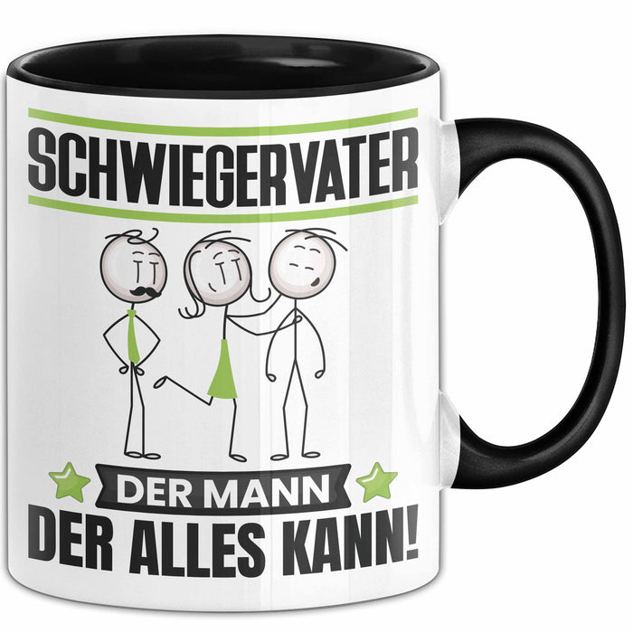 Schwiegervater Tasse Geschenk für Schwiegervater Der Mann Der Alles Kann Geschenkidee zum Geburtstag Schwarz Trendation