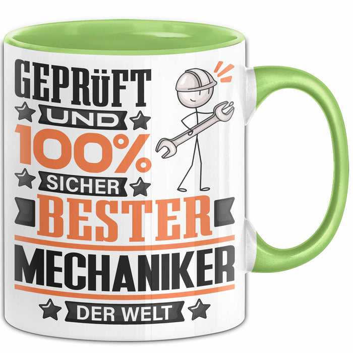 Mechaniker Geschenk Lustiger Spruch für Mechaniker Geschenkidee Bester Mechaniker Der Welt Grün Trendation