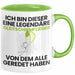 Gleitschirmflieger Geschenk Tasse Lustige Geschenkidee Geburtstag für Gleitschirmflieger Ich Bin Dieser Legendäre Gleitschirmflieger Von Dem Alle Geredet Haben Kaffee-Becher Grün Trendation