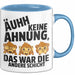 Büro Arbeit Kollege Tasse Becher Geschenk Lustige Geschenkidee Spruch Ahh Keine Ahnung Das War Die Andere Schicht Blau Trendation