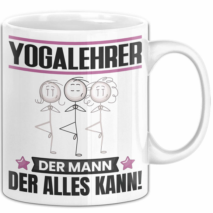Yogalehrer Tasse Geschenk für Yogalehrer Der Mann Der Alles Kann Geschenkidee zum Geburtstag Weiß Trendation