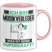 Musikverleger Tasse Geschenk für Musikverleger Geburtstag Lustiger Spruch Kaffee-Becher Was Ist Deine Superkraft Rosa Trendation