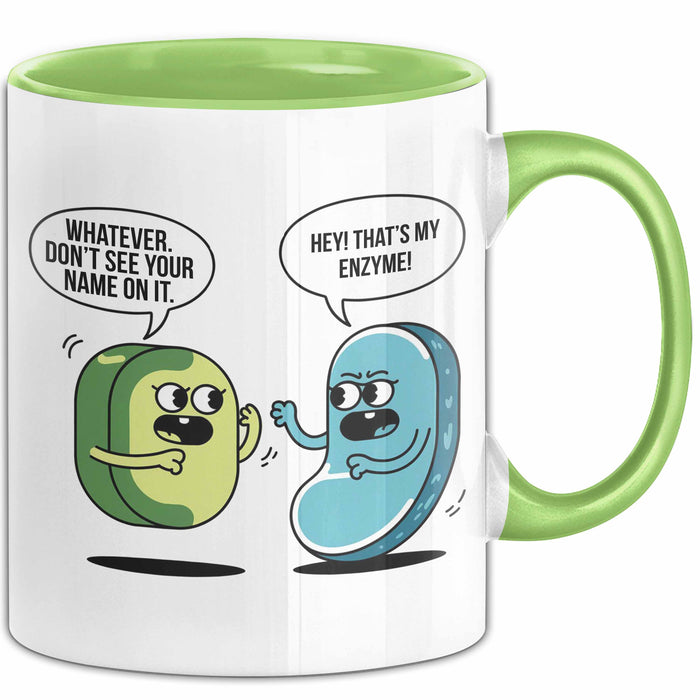 Biologielehrer Unterricht Tasse Geschenk Lustige Geschenkidee Spruch Hey Das Ist Mein Enzym Grün Trendation