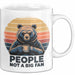 Introvertierter Bär Tasse Geschenk Lustige Geschenkidee People Not A Big Fan Weiß Trendation