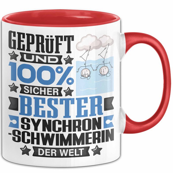 Synchronschwimmerin Geschenk Lustiger Spruch für Synchronschwimmerin Geschenkidee Bester Synchronschwimmerin Der Welt Rot Trendation
