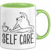 Frosch Tasse Geschenk Self Care Humor Geschenkidee Kaffee-Becher Grün Trendation