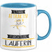 Läuferin Tasse Geschenk Becher Stark Attraktiv Furchtlos Läuferin Lustige Geschenkidee Blau Trendation