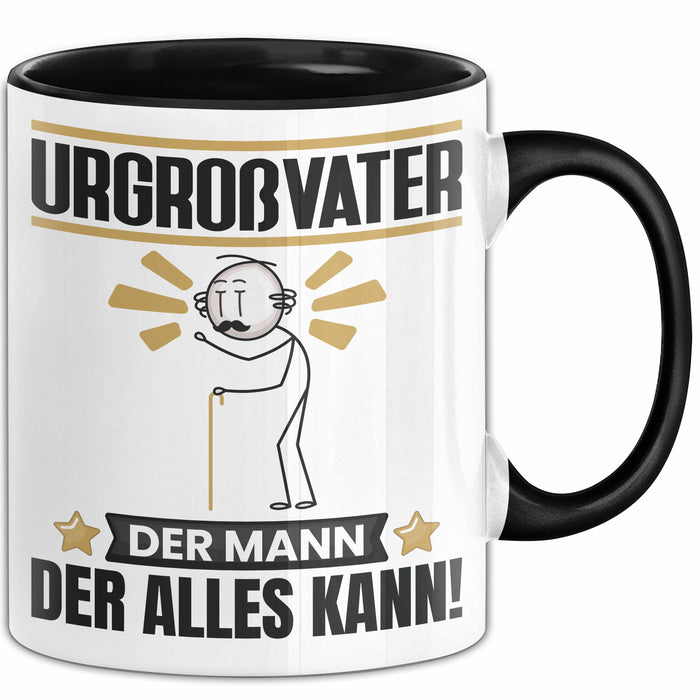 Urgroßvater Tasse Geschenk für Urgroßvater Der Mann Der Alles Kann Geschenkidee zum Geburtstag Schwarz Trendation
