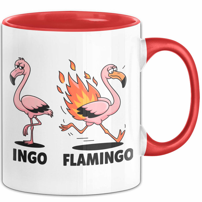 Flamingo In Flammen Tasse Geschenk Lustige Geschenkidee Spruch Rot Trendation