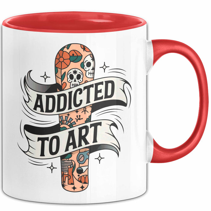 Tattoo Sammler Tasse Geschenk Lustige Geschenkidee Spruch Für Tinten Süchtige Rot Trendation