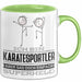 Karatesportler Geschenk Tasse Ich Bin Karatesportler Aber Sag Doch Einfach Superheld Lustige Geschenkdiee für Karatesportler Kaffee-Becher Grün Trendation