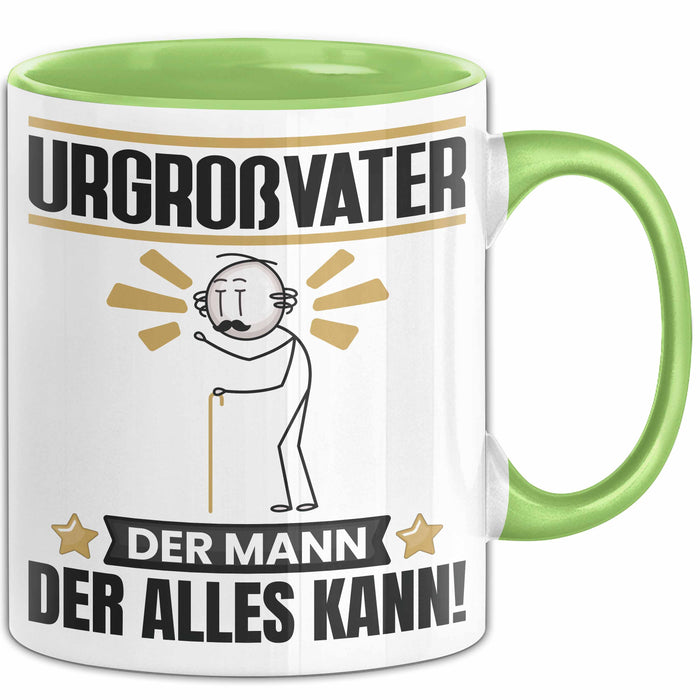Urgroßvater Tasse Geschenk für Urgroßvater Der Mann Der Alles Kann Geschenkidee zum Geburtstag Grün Trendation