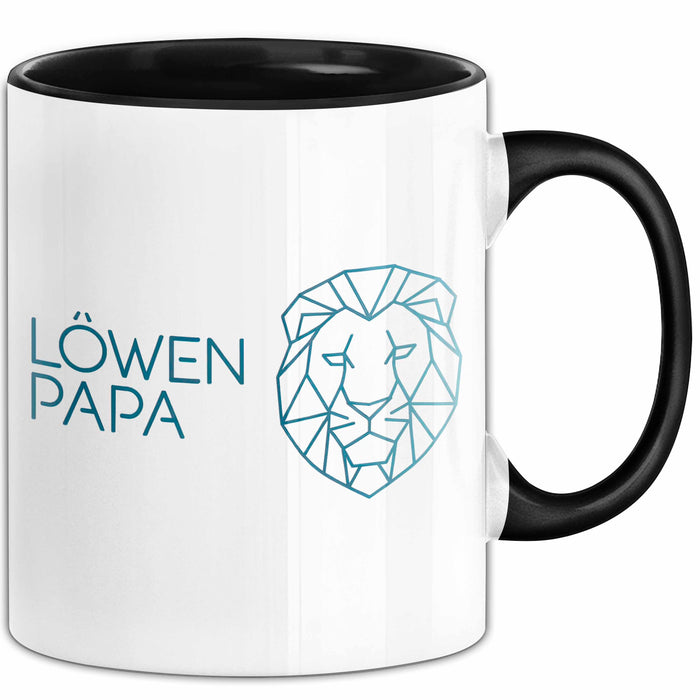 Löwenpapa Tasse Geschenk Lustige Geschenkidee Spruch Löwen Papa Schwarz Trendation