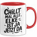 Elke Tasse Geschenk Chillt Mal Alle Elke Ist Ja Jetzt Da Geschenkidee Becher mit Name Rot Trendation