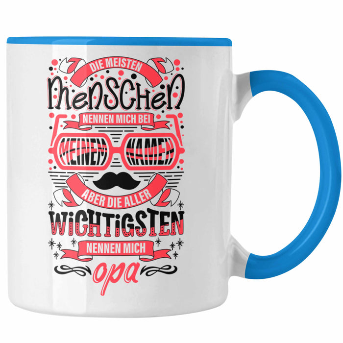 Opa Tasse Geschenk von Enkel Enkelin Bester Opa Der Welt Tasse Geschenkidee Bester Opa Der Welt Blau Trendation