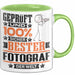 Fotograf Geschenk Lustiger Spruch für Fotograf Geschenkidee Bester Fotograf Der Welt Grün Trendation