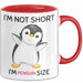 Tasse Geschenk Penguin Schwarzer Pinguin Lustiger Becher I'm Not Short I'm Pinguin Size Rot Trendation
