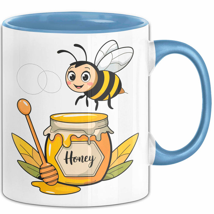 Bienenliebhaber Tasse Geschenkidee für Bestäuber Fan Blau Trendation