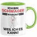 Schwager Geschenk Tasse Lustiger Spruch Ich Bin Schwager Warum Weil Ich Es Kann Geschenkidee Bester Schwager Geburtstag Kaffee-Becher Grün Trendation
