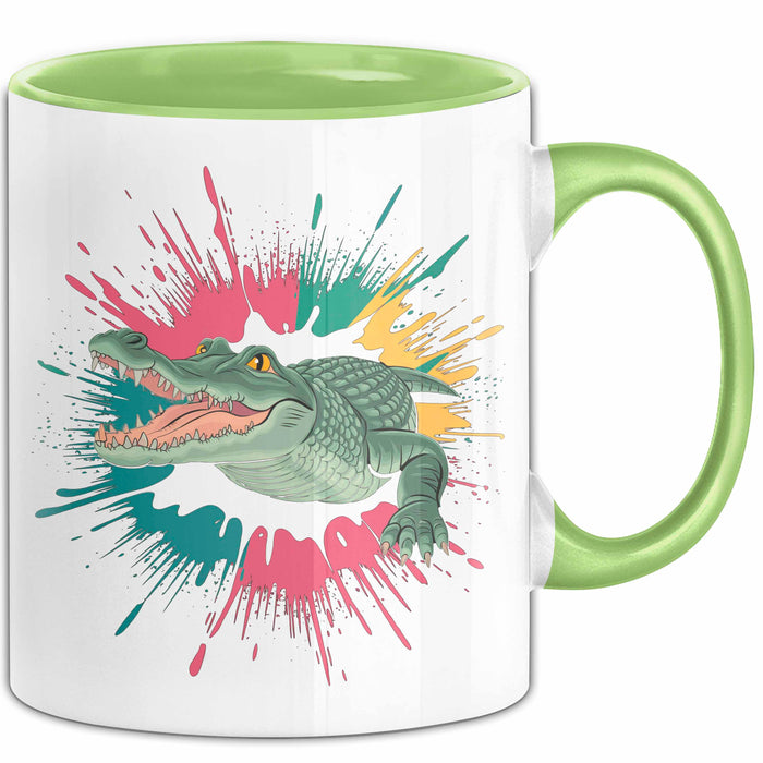Krokodil Tier Tasse Geschenk Lustige Geschenkidee Spruch Grün Trendation