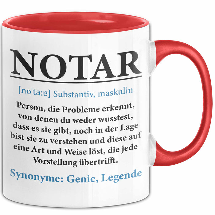 Notar Tasse Geschenkidee Notar Definition Rechtsexperte Rot Trendation