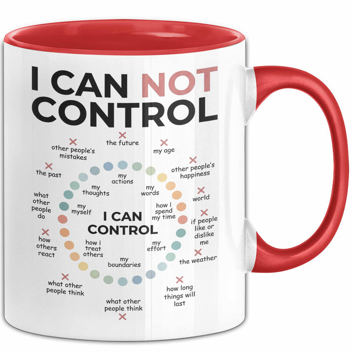Motivation Tasse Geschenk I Can Not Control I Can Control Geschenkidee Rot Trendation