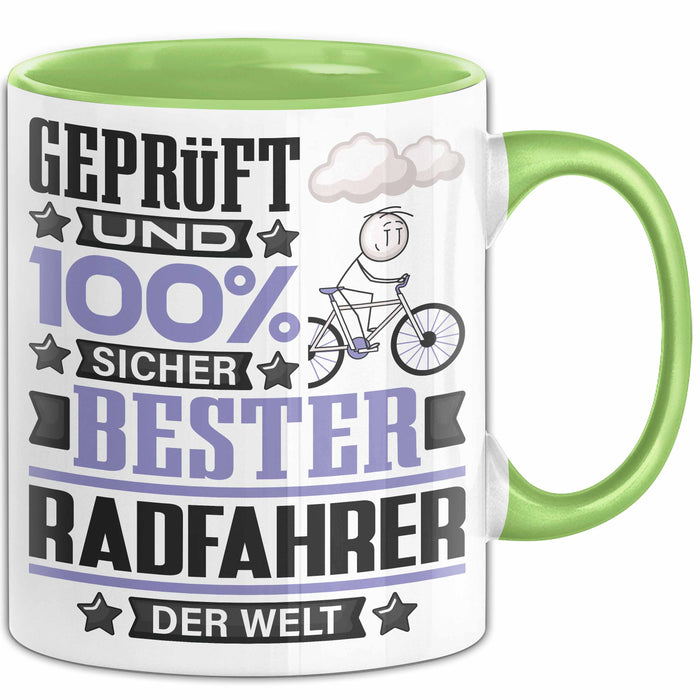 Radfahrer Geschenk Lustiger Spruch für Radfahrer Geschenkidee Bester Radfahrer Der Welt Grün Trendation