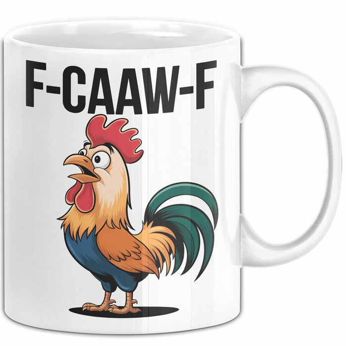 Hahn Tasse Geschenk F-Caaw-F Lustige Geschenkidee Vogel Bauernhof Weiß Trendation