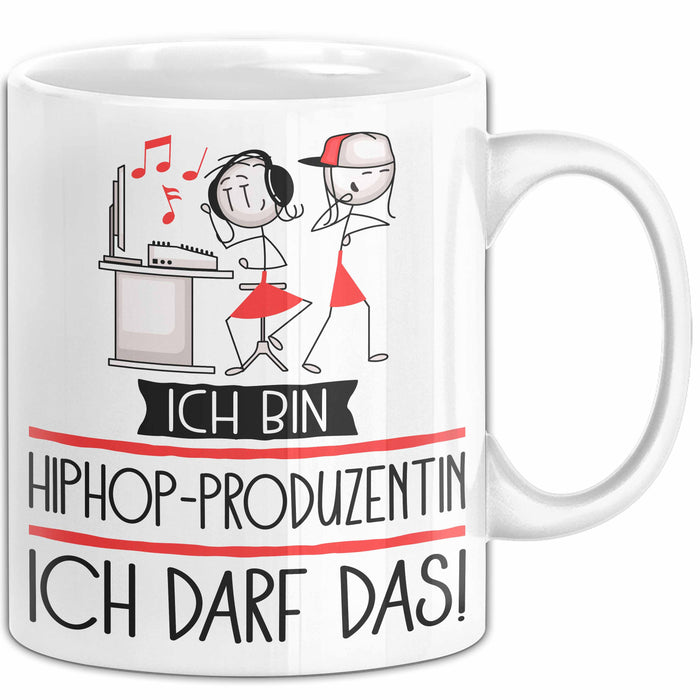 Geschenk für Hiphop-Produzentin Tasse Lustige Geschenkidee Geburtstag Ich Bin Hiphop-Produzentin Ich Darf Das Weiß Trendation