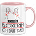 Geschenk für Boxerin Tasse Lustige Geschenkidee Geburtstag Ich Bin Boxerin Ich Darf Das Rosa Trendation