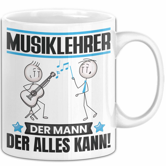 Musiklehrer Tasse Geschenk für Musiklehrer Der Mann Der Alles Kann Geschenkidee zum Geburtstag Weiß Trendation