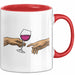 Weinliebhaber Tasse Geschenk Erschaffung Von Adam Kunst Geschenkidee 2 Hände Finger Rotwein Wein Liebhaber Rot Trendation