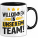 Office Arbeitskollege Tasse Geschenk Lustige Geschenkidee Spruch Willkommen In Unserem Team Trendation