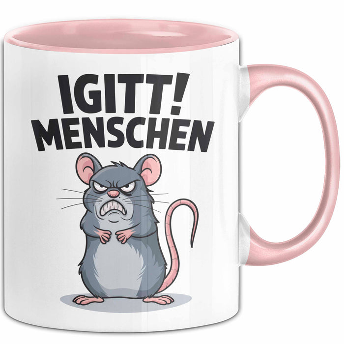 Sarkastisch Sarkasmus Introvertiert Tasse Geschenk Lustige Geschenkidee Spruch Igitt Menschen Rosa Trendation